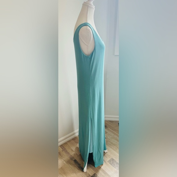 Joan Vass - Sleeveless Maxi Dress - Teal - Medium - Picture 3 of 6